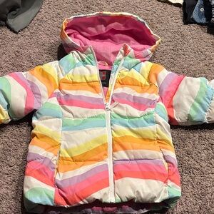 Colorful Striped Hooded Jacket